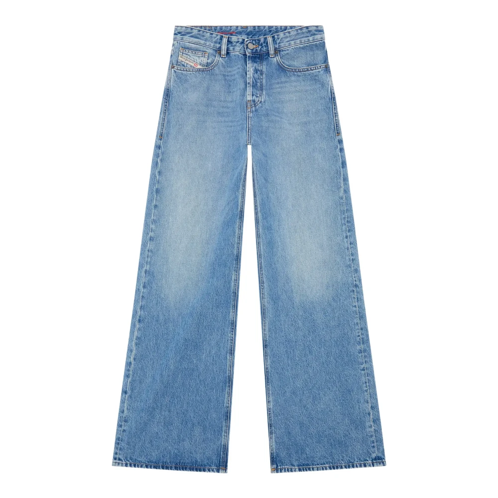Diesel Women's Blue Wide Jeans, W24, Vintage Denim Trousers