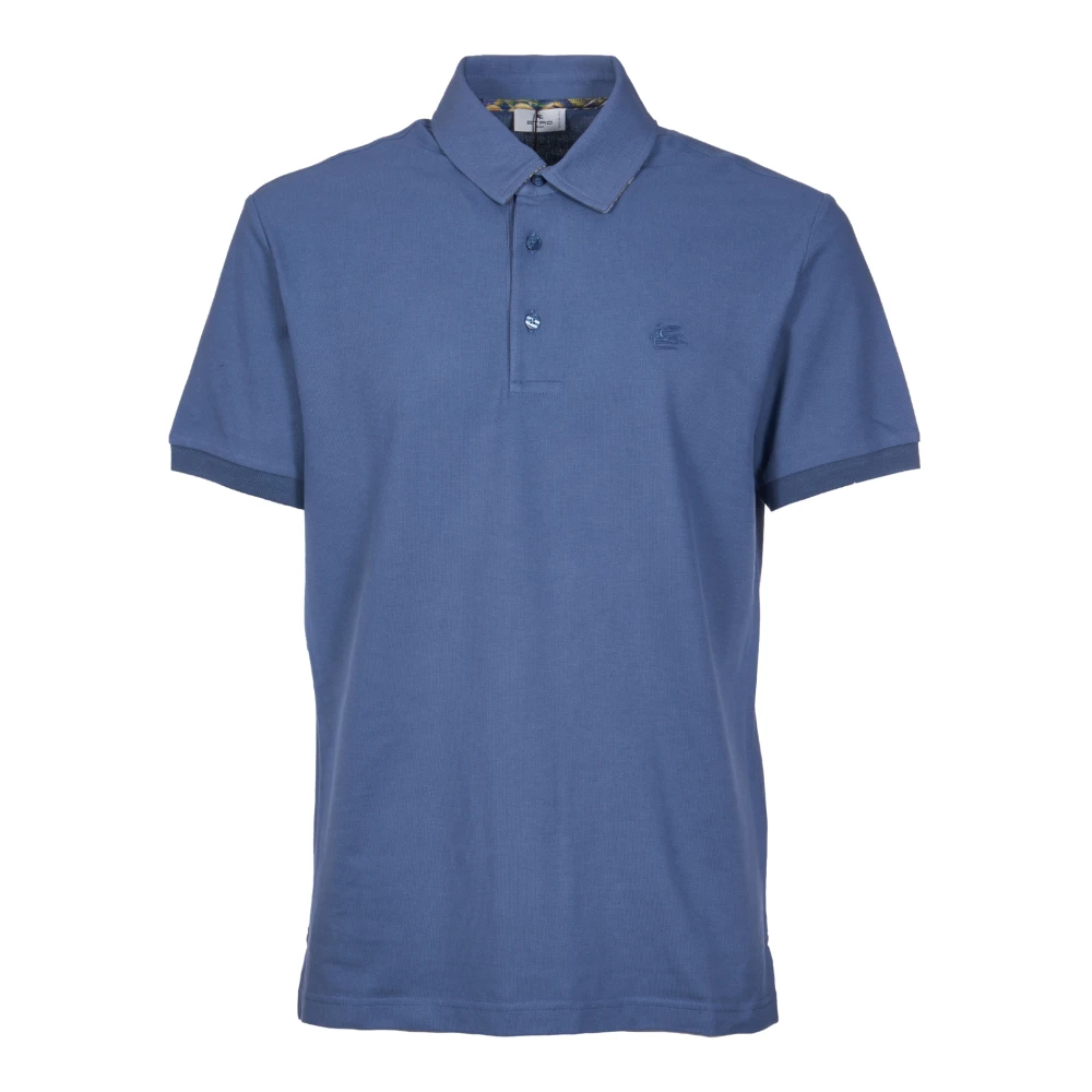 ETRO Polo Shirts Blue Heren
