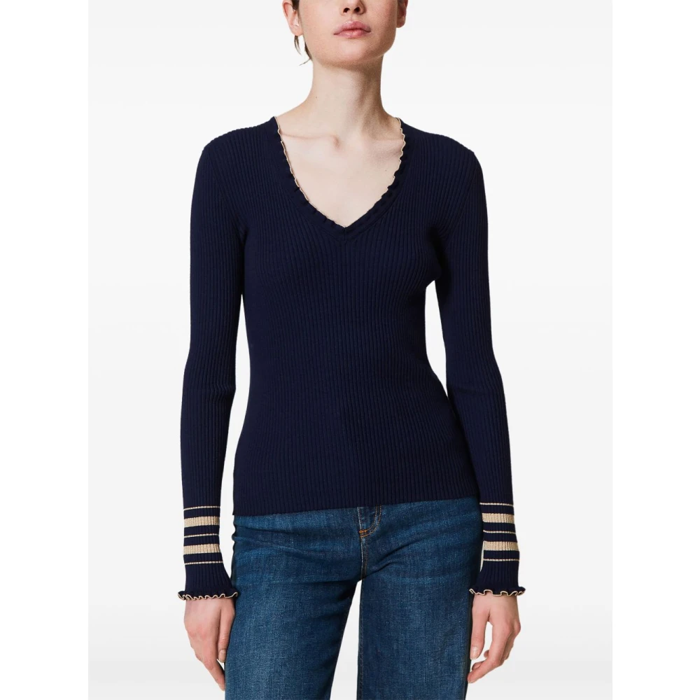 Twinset Stijlvolle Sweater Set Blue Dames