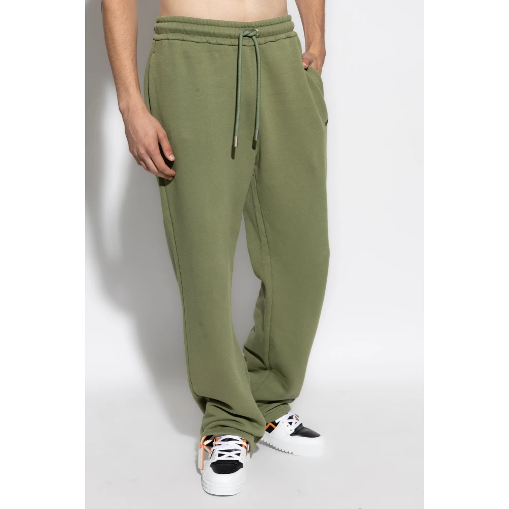 Off White Sweatpants Green Heren