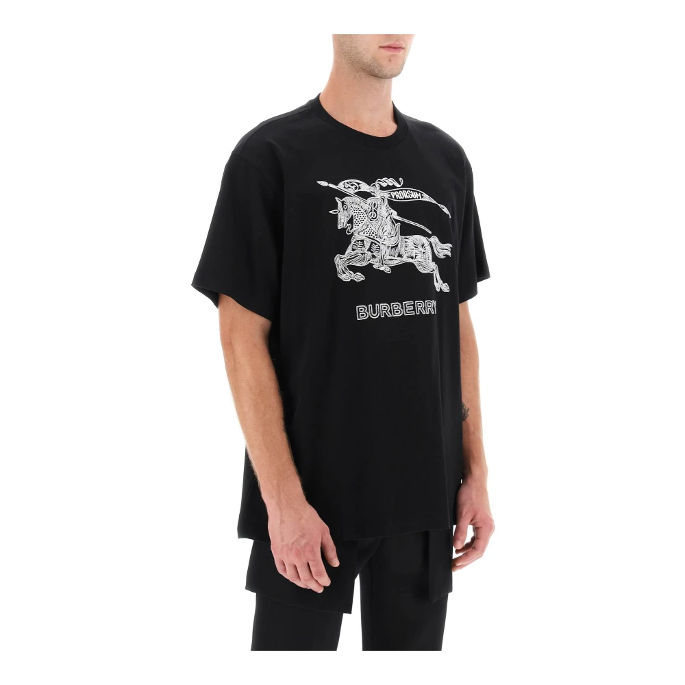 Burberry Geborduurd 'Dezi' T-shirt Black Heren
