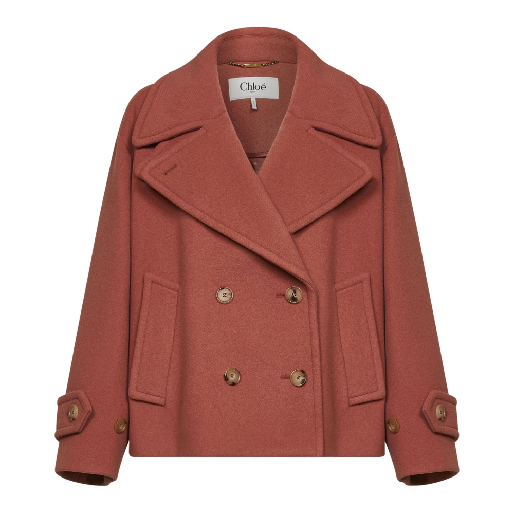 Chloé , Light Jackets, Female, Brown, S, Double-Breasted Jacket