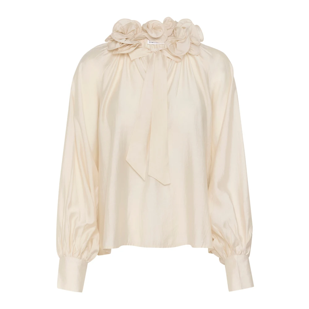 Karen by Simonsen Vrouwelijke Blouse met Prachtige Details White Dames