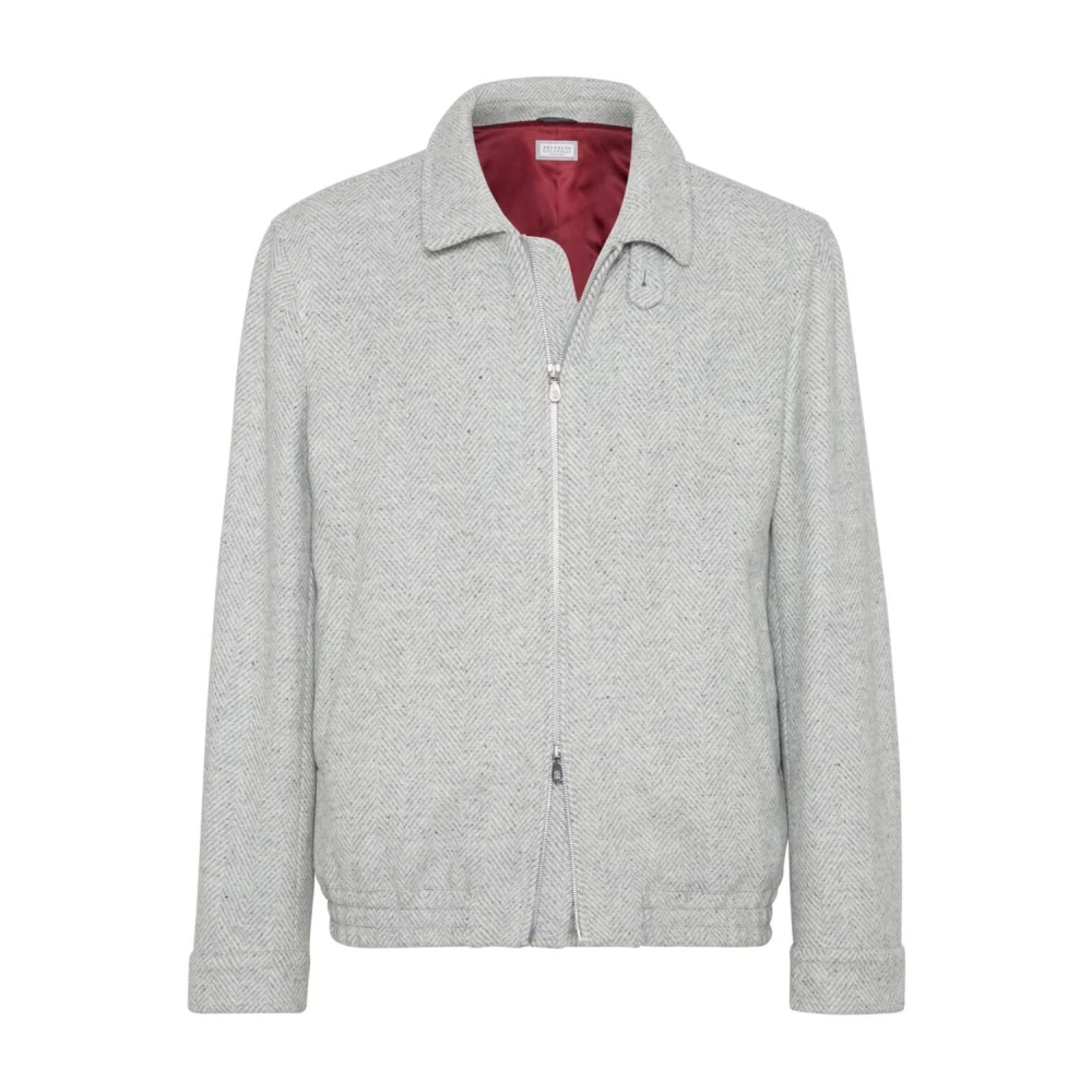 BRUNELLO CUCINELLI Grijze Outerwear Jas voor Mannen Gray Heren