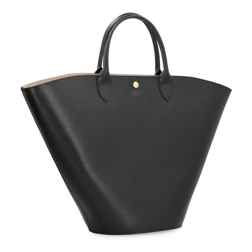Longchamp Gladleren tas Black Dames