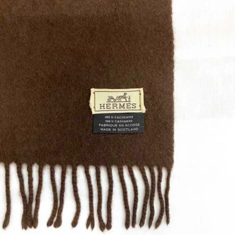 Hermès Vintage Pre-owned Wool scarves Brown Dames