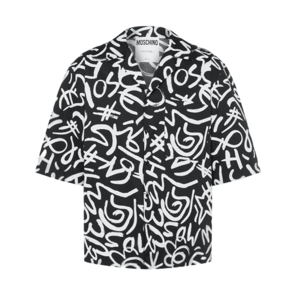 Moschino Zwarte Krabbelprint Shirt Multicolor Heren
