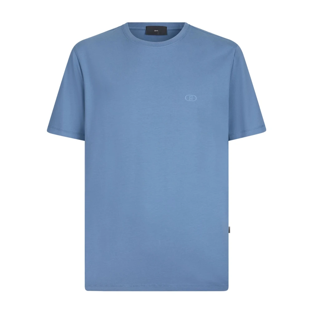Liu Jo Mannelijk Blauw Tops Heren, L, Katoen, T-Shirt Basiccontra