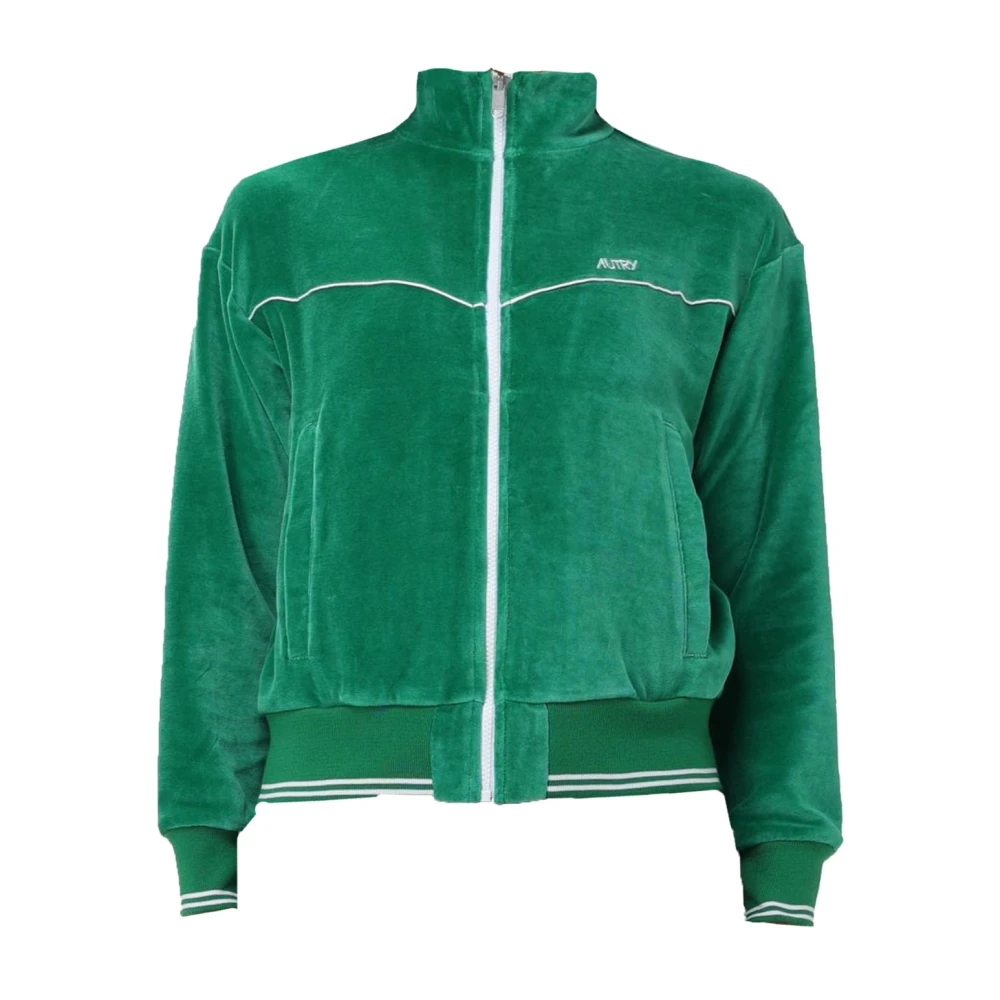 Autry Women's Green Zip-Throughs, Xl, Zipped Sweatshirt