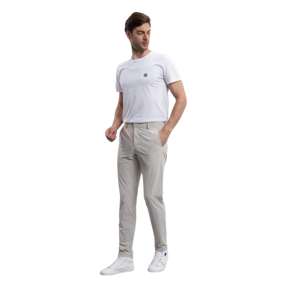 Duno Slim-fit Trousers Beige Heren