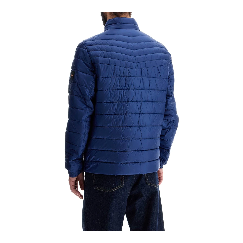 Boss Blauw gestreept colbert met hoge kraag Blue Heren