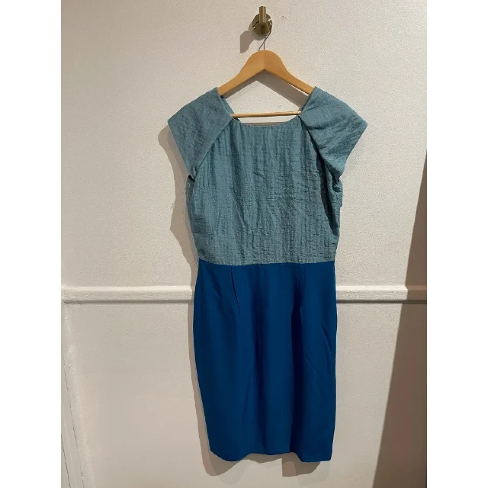 Fendi Vintage Pre-owned Silk dresses Blue Dames