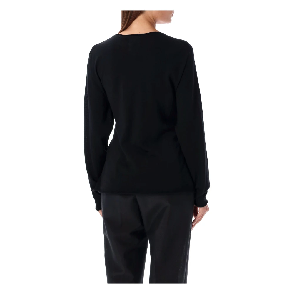 Philosophy di Lorenzo Serafini Zwarte V-hals Broche Trui Gebreide Kleding Black Dames
