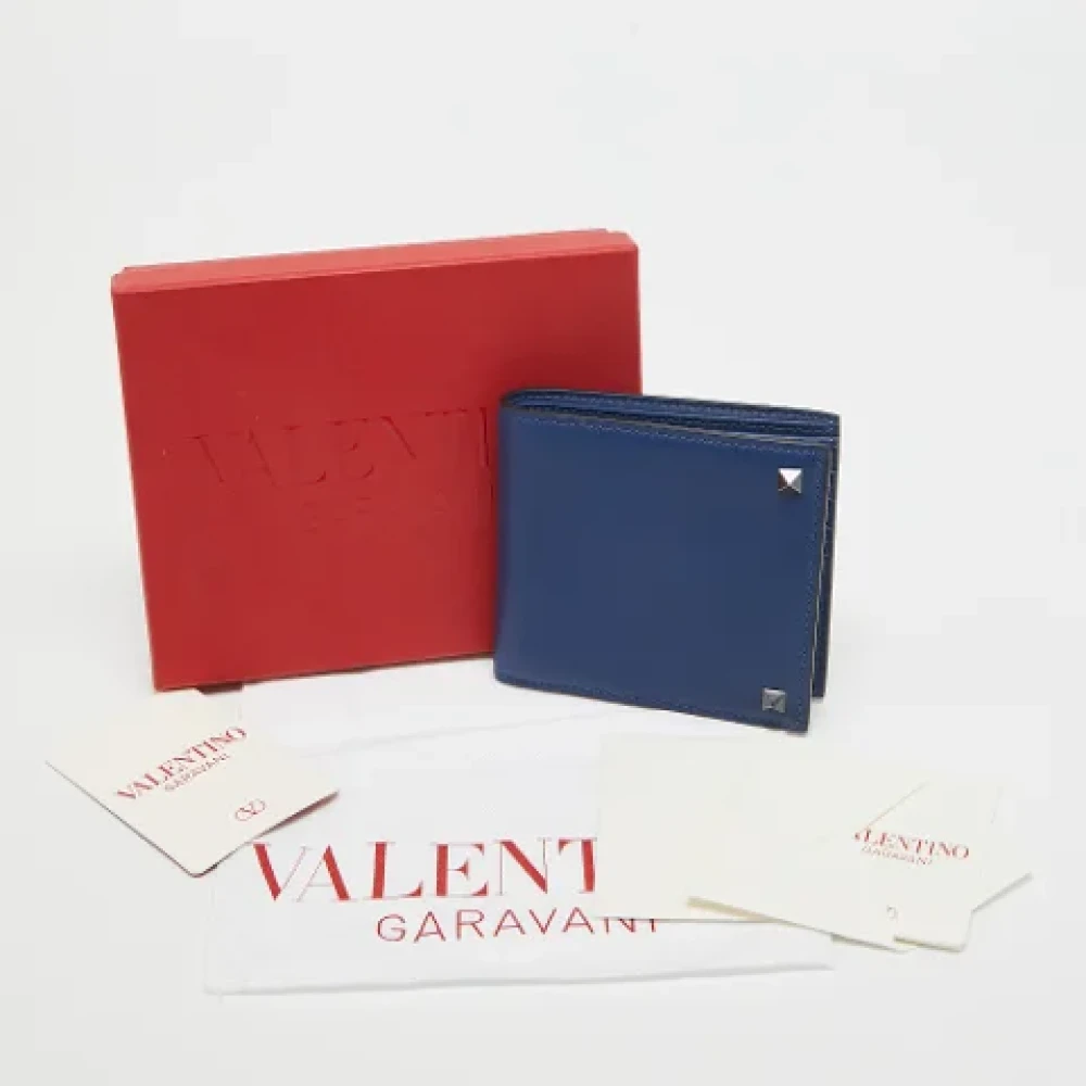 Valentino Vintage Pre-owned Leather wallets Blue Heren