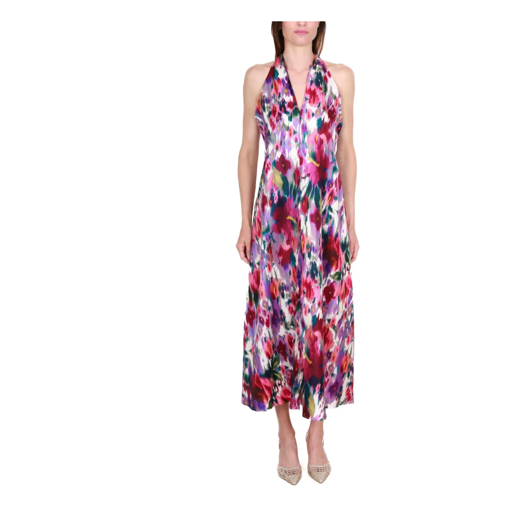 Pennyblack Zijden Kruisrug Lange Jurk Multicolor Dames