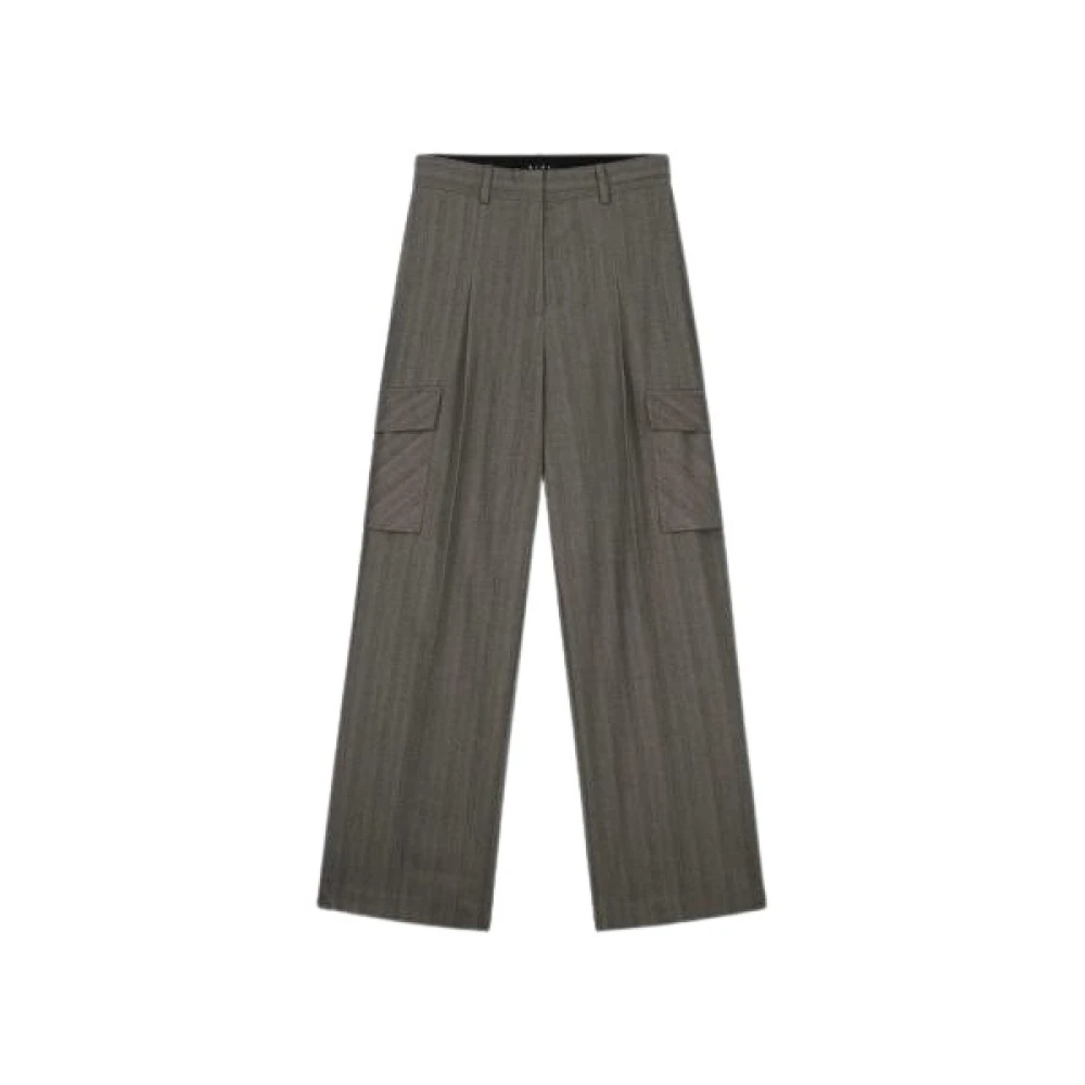 Olaf Hussein Herringbone Cargo Broek Gray Dames