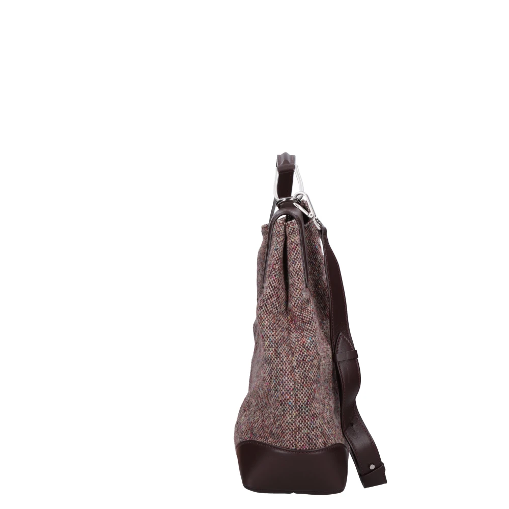 Gianni Chiarini Fabric Bag with Leather Inserts Brown Dames