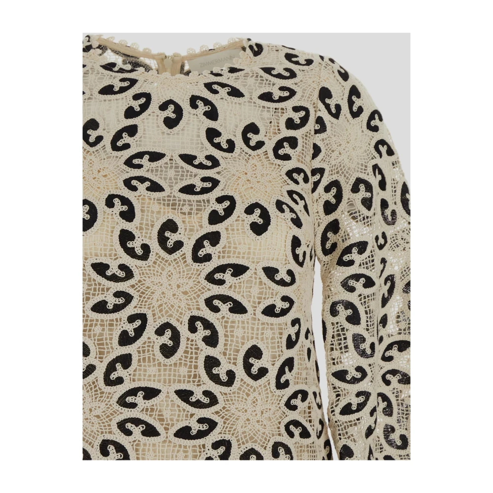 Zimmermann Kanten Mini Jurk van Katoen Multicolor Dames