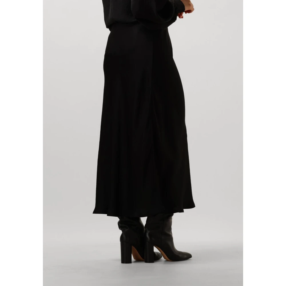 Summum Woman Zijden Midi Rok Elegante Stijl Black Dames