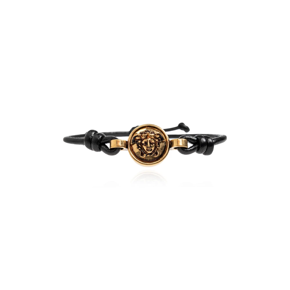 Versace Unisex Noir - Medusa Leather Bracelet - Accessoires - Taille: One Size