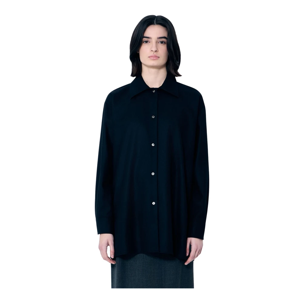 The Row Kasjmiermix Klassieke Kraag Shirt Black Dames
