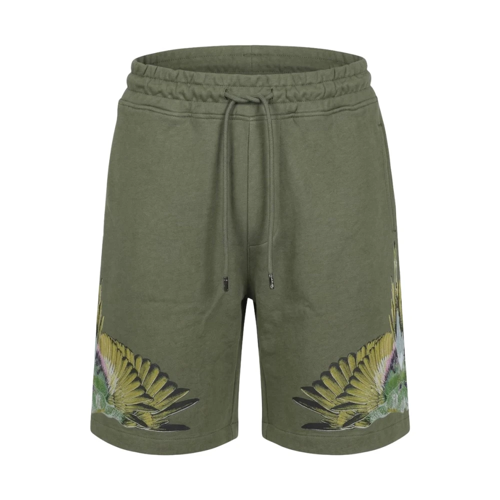 Marcelo Burlon Green Wings Motif Shorts - Male - Casual Shorts - Xs - Shorts