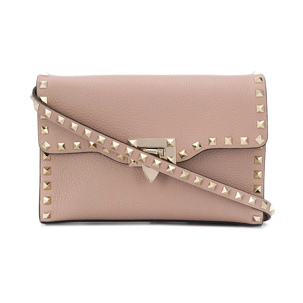 Valentino Garavani Roze leren schoudertas met Rockstud Pink Dames