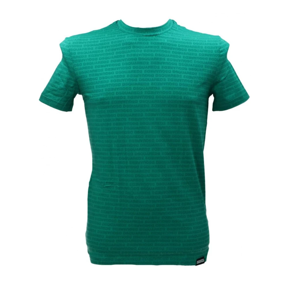 Dsquared2 Men's Green T-Shirts, L, Essential Round Neck T-Shirt