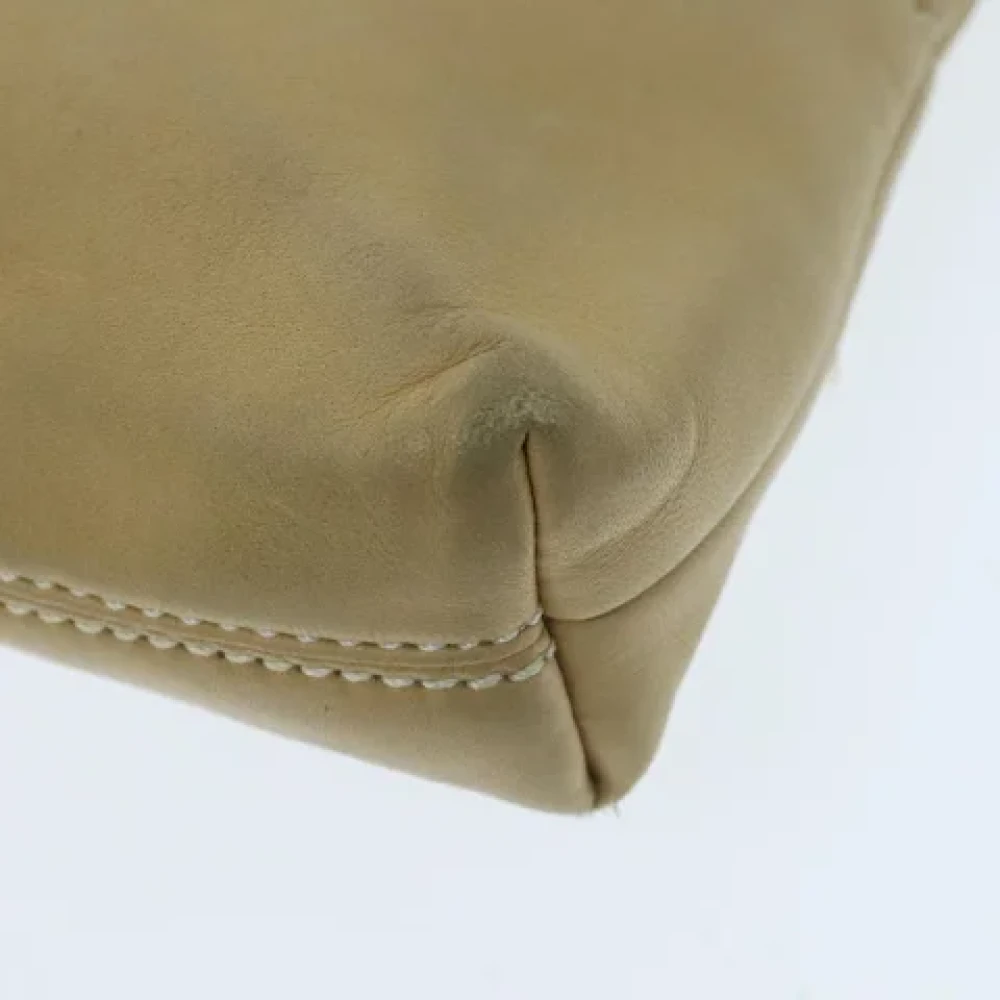 Chanel Vintage Pre-owned Leather chanel-bags Beige Dames