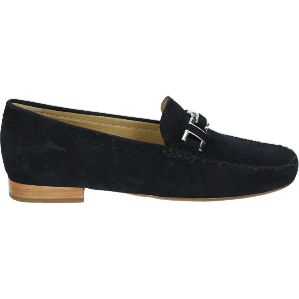Sioux Vrouw Blauw Schoenen Dames, 42 Eu, Suède, E Suède Instappers Met Rubberen Zool