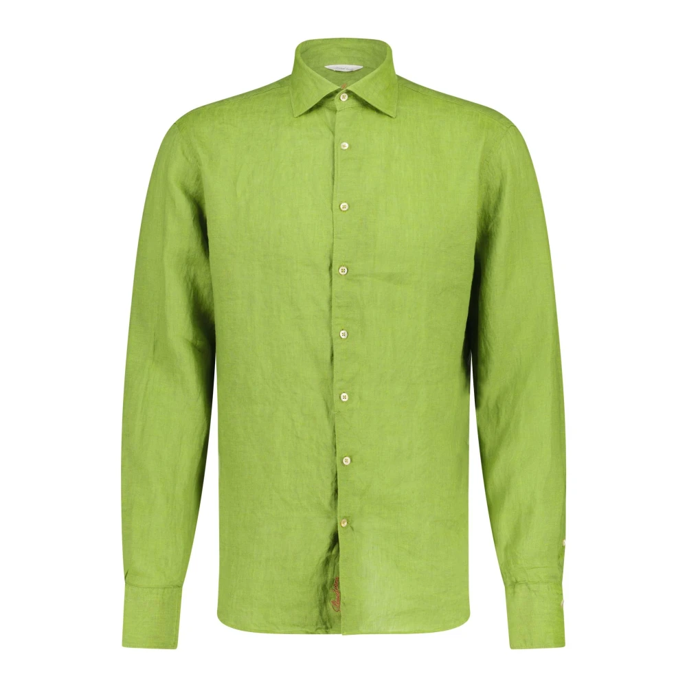Stenströms Linnen overhemd voor zomerse stijl Green Heren
