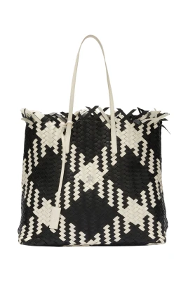 Vävd Shopper Bag med Geometriskt Mönster