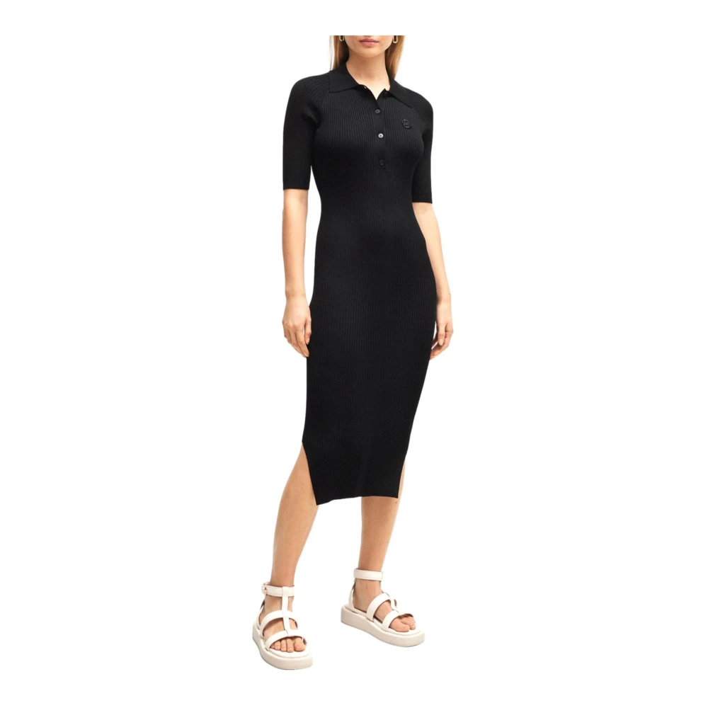 Hugo Boss Veelzijdige Knoopjurk met Dubbel Monogram Black Dames