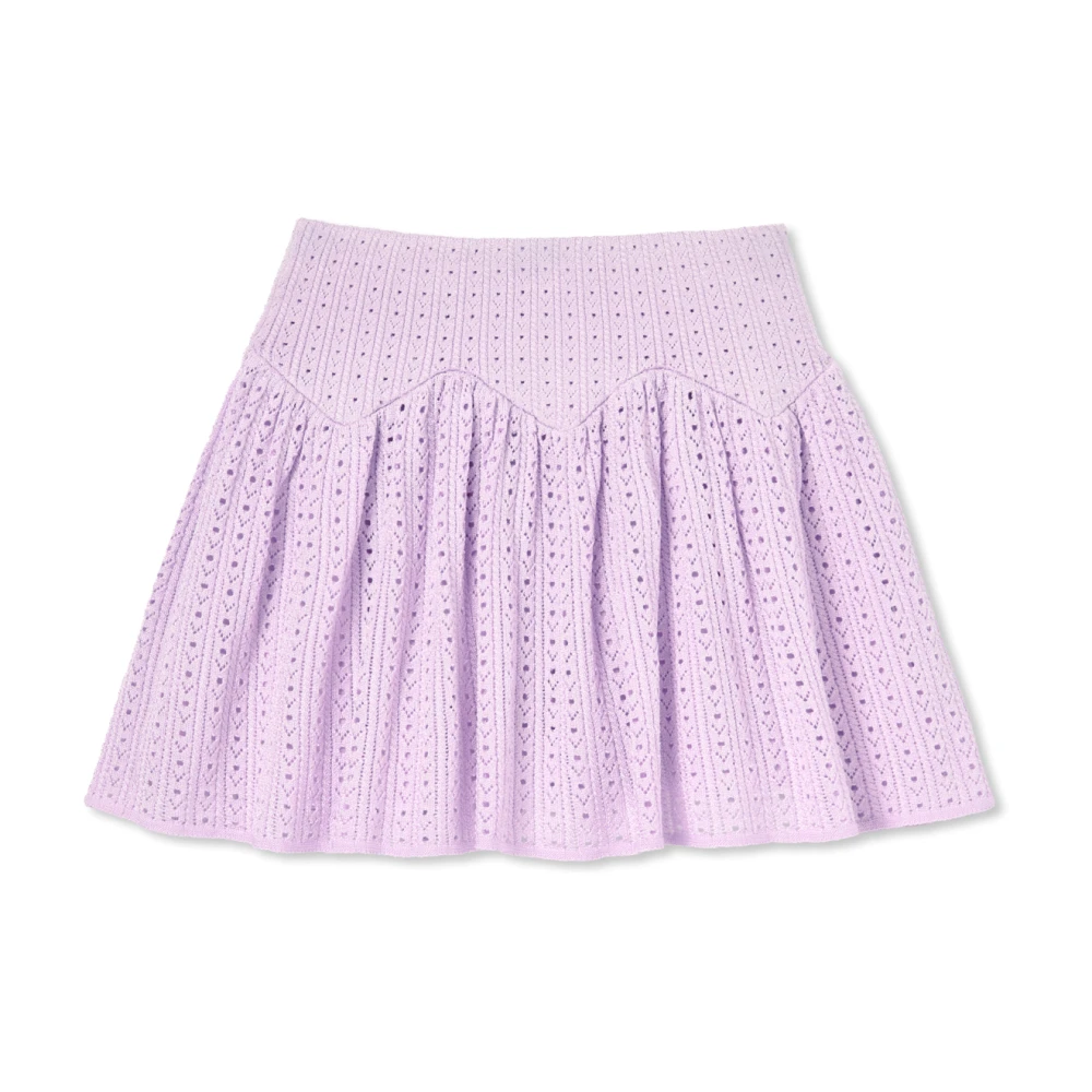 Self Portrait Unisex Purple Lace Knit Mini Skirt