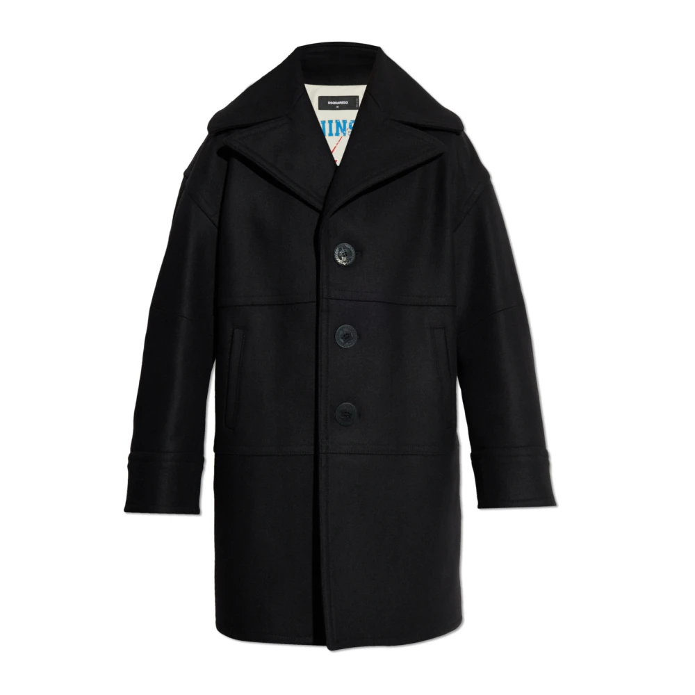 Dsquared2 Wollen jas Black Dames