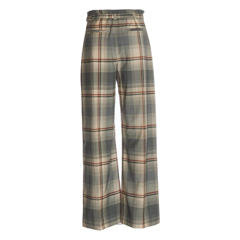 Marni Grijze geruite wollen broek Multicolor Dames