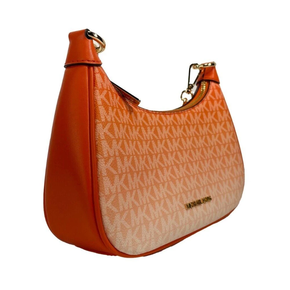 Michael Kors Cora Medium Zip Pouchette Schoudertas Orange Dames