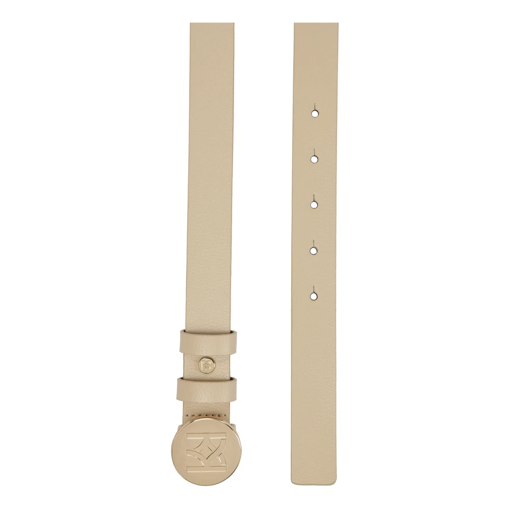 Kazar Leren riem met ronde gesp Beige Dames
