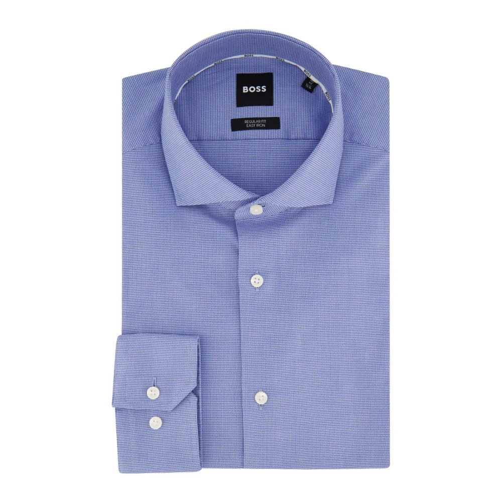 Hugo Boss Blauw Business Overhemd met Print Blue Heren