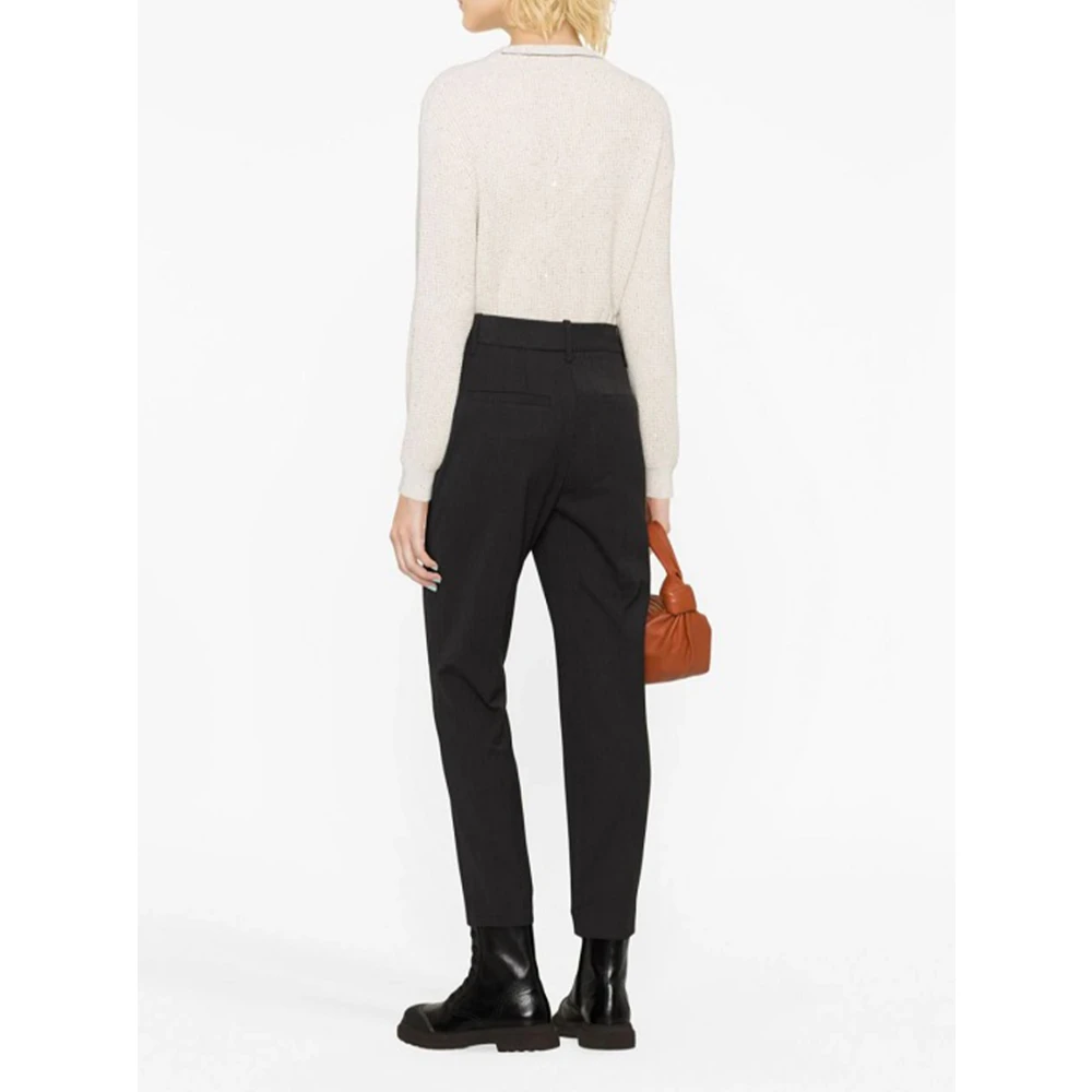 BRUNELLO CUCINELLI Antraciet Straight Leg Broek Gray Dames