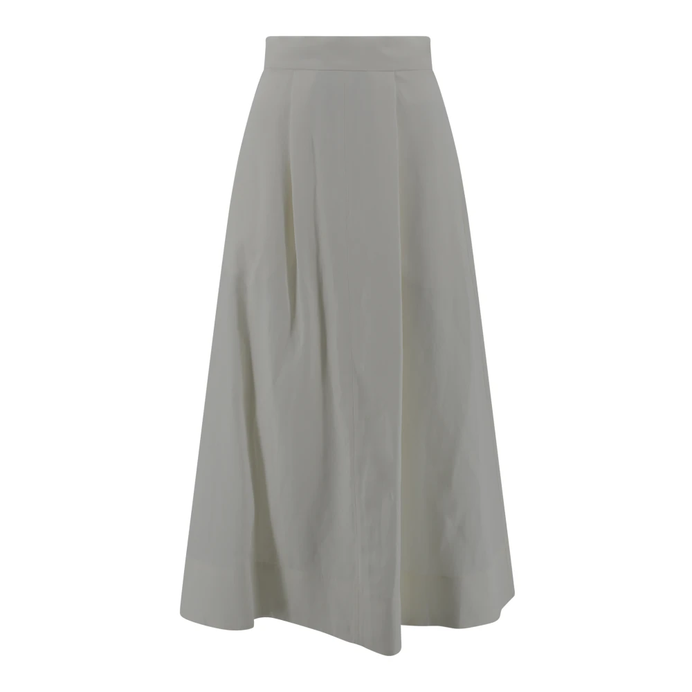 P.a.r.o.s.h. Geplooide Midi Rok Creme Beige Dames