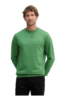 Logobroderad sweatshirt med rund hals