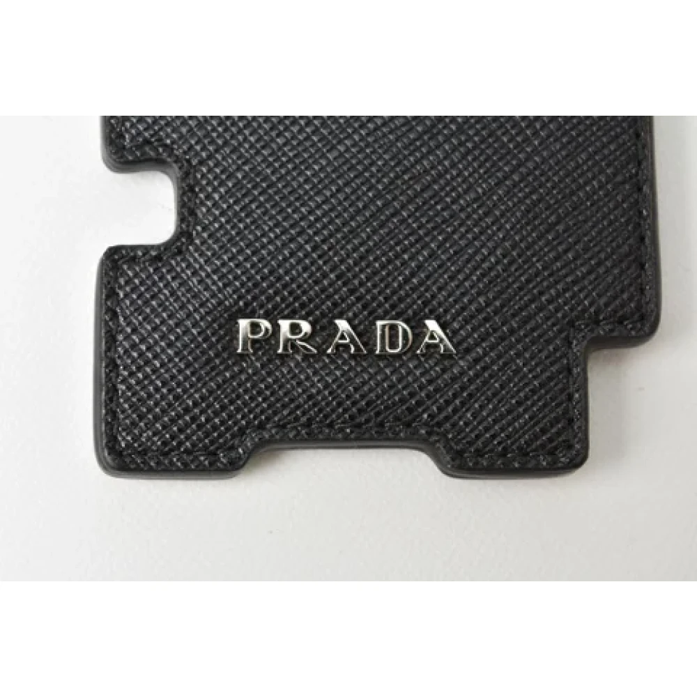 Prada Vintage Pre-owned Leather key-holders Black Dames