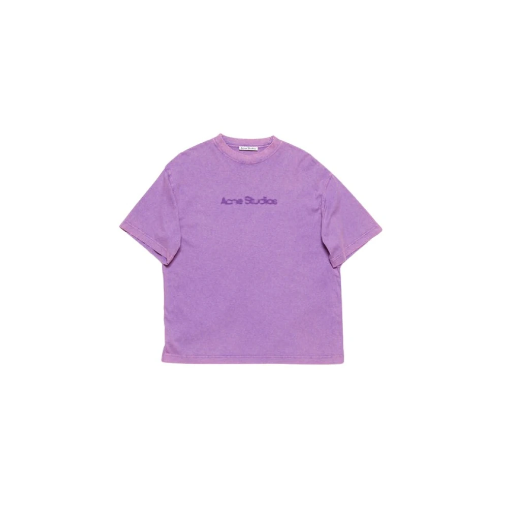 Acne Studios Klassiek Wit Katoenen T-Shirt Purple Dames