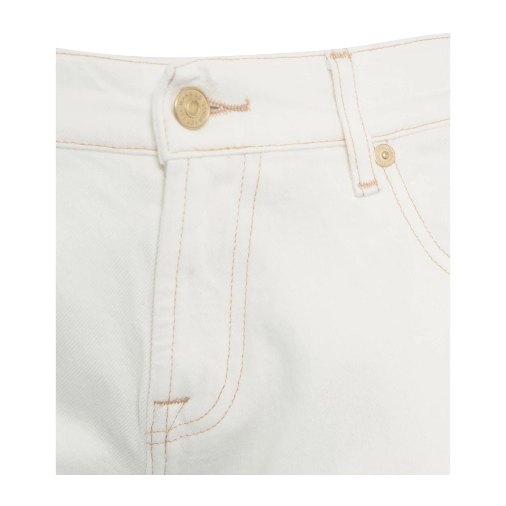 7 For All Mankind Witte Flared Jeans met Topstitching White Dames