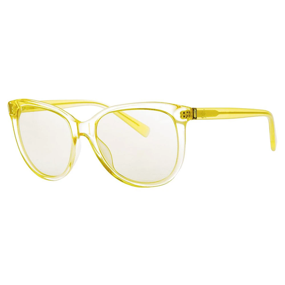 Calvin Klein Men's Yellow Transparent Oval Sunglasses