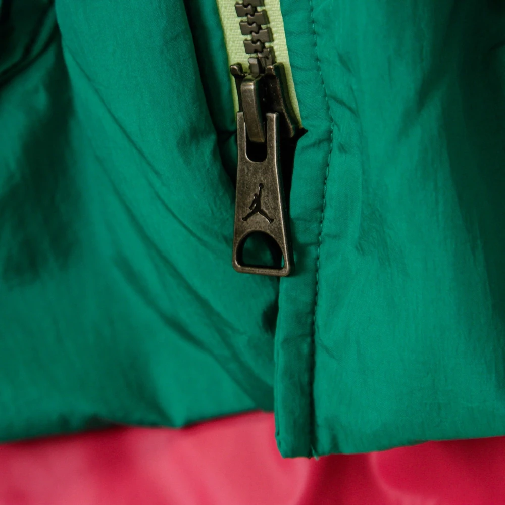 Jordan Lange Dons Parka Jas in Zwart Groen Multicolor Heren