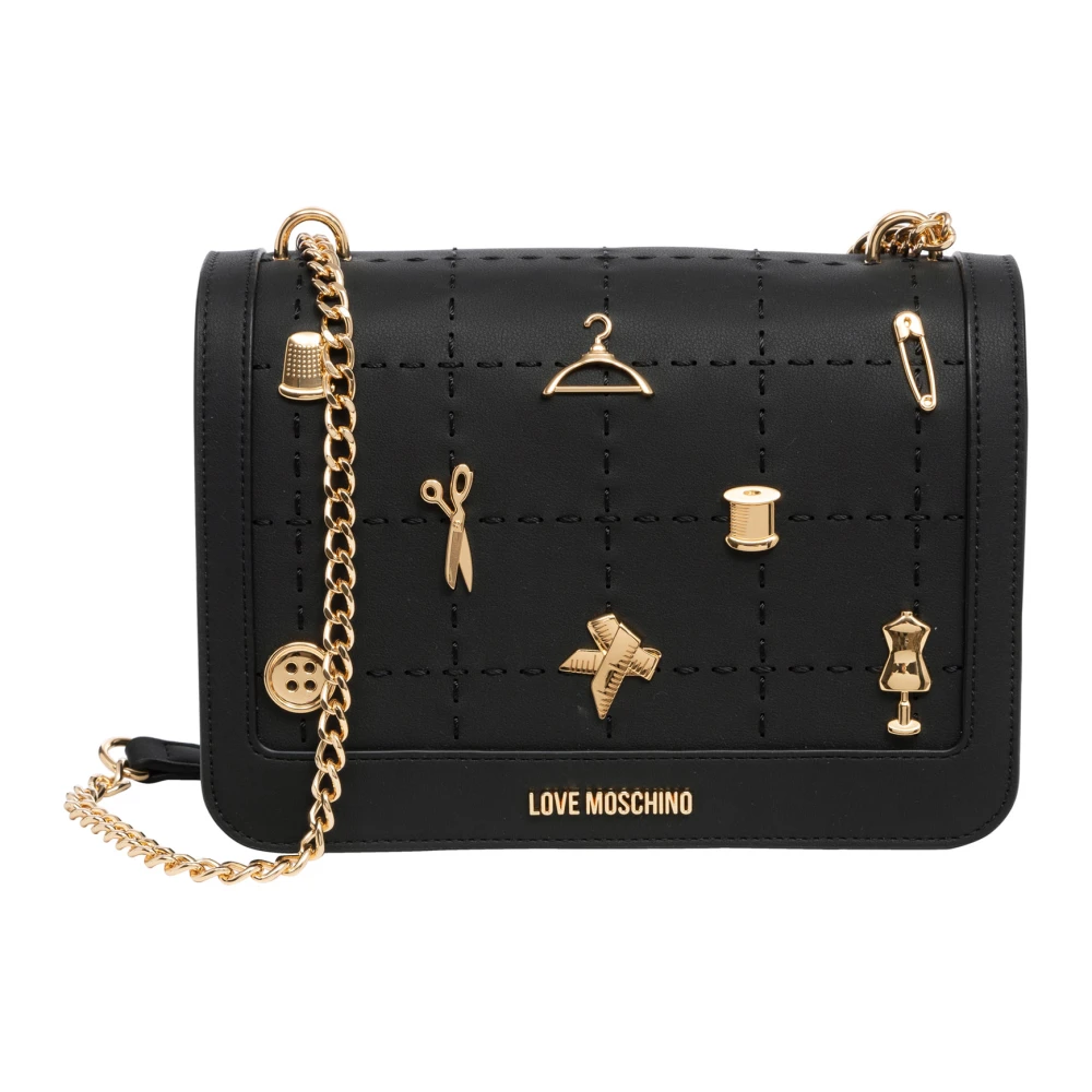 Love Moschino Stijlvolle Schoudertas met Magneetsluiting Black Dames