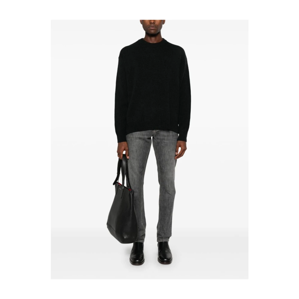 Roberto Collina Zwarte Sweater voor Mannen Aw24 Black Heren