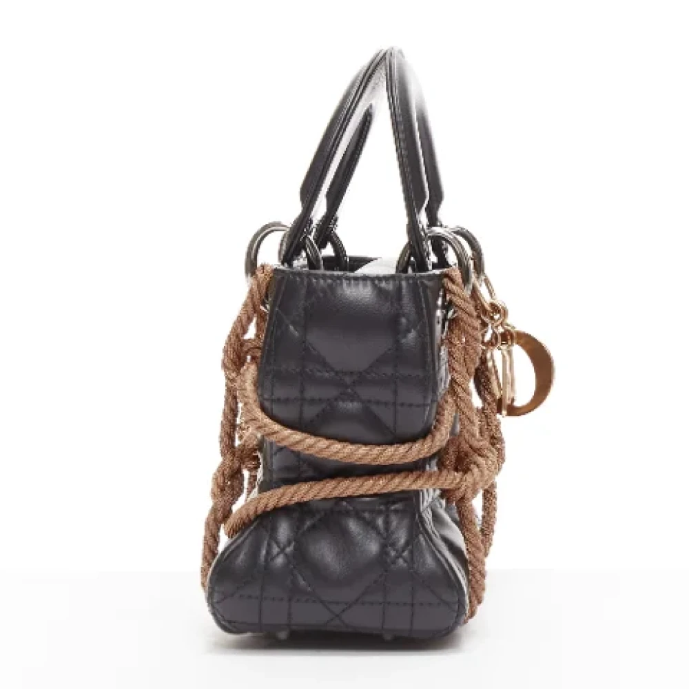 Dior Vintage Pre-owned Leather handbags Black Dames